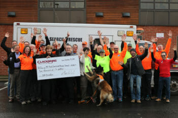 Clackamas presents Mt. Hood Search and Rescue Volunteers with $10,000 Check.
