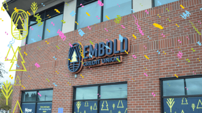 Newberg branch with confetti